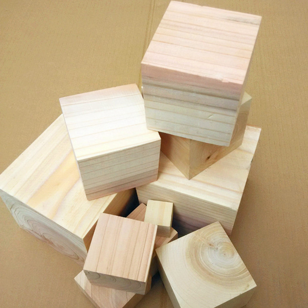 Art Craft Game - 200Pcs Pine Wood Craft Cube Blocks