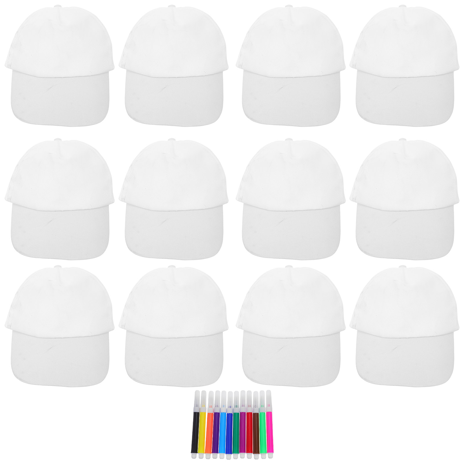 Art Craft Kids - 1Set Kids Baseball Cap Plain White