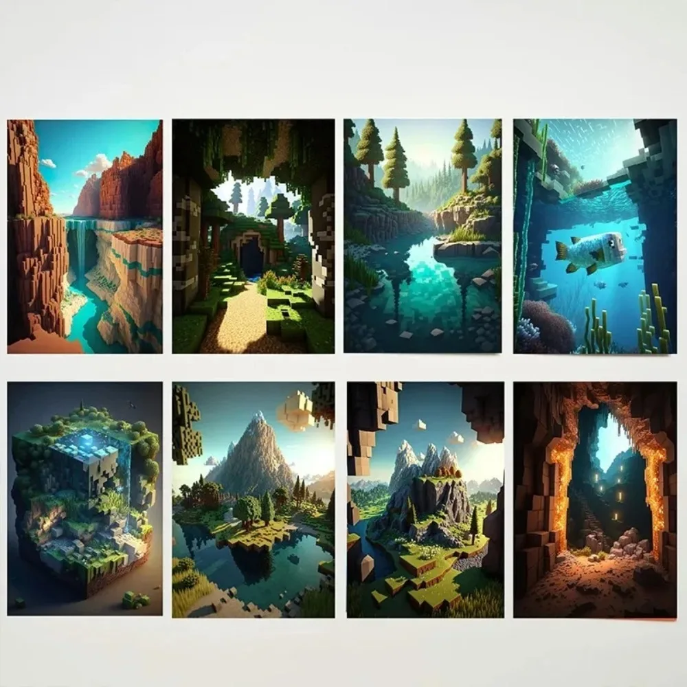 Art Craft Game - Mine Game Pixel Craft Landscape Canvas