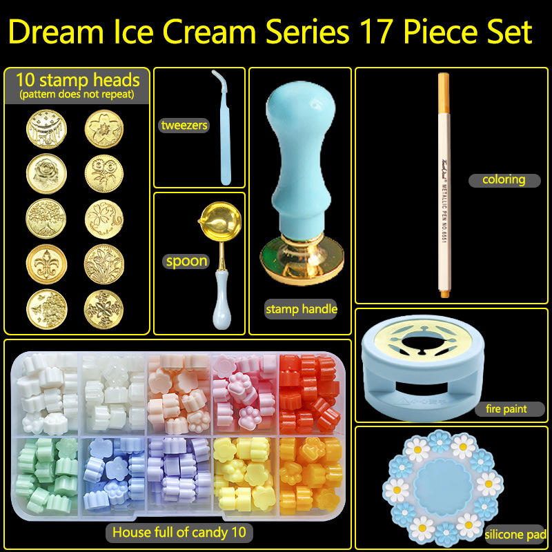 Batik Wax Kit - 17PC/1Set Wax Seal Stamp Kit Lacquered