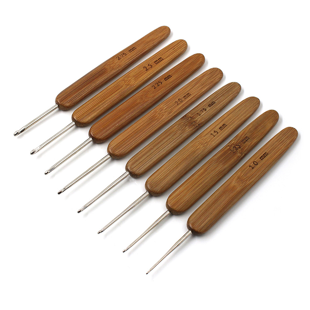 DIY Hand Knitting Craft Bamboo - Crochet Hook Set ulasan dan harga