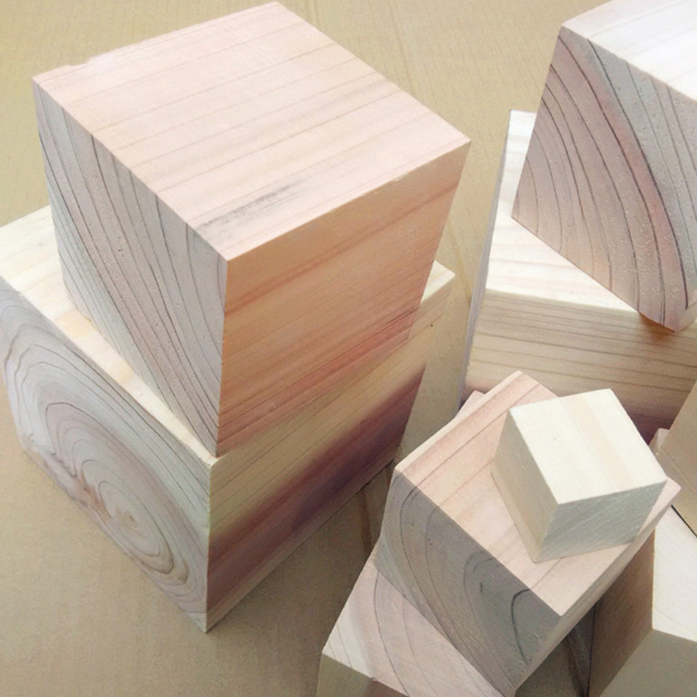 200Pcs Pine Wood Craft Cube Bl - Art Craft Game ulasan dan harga