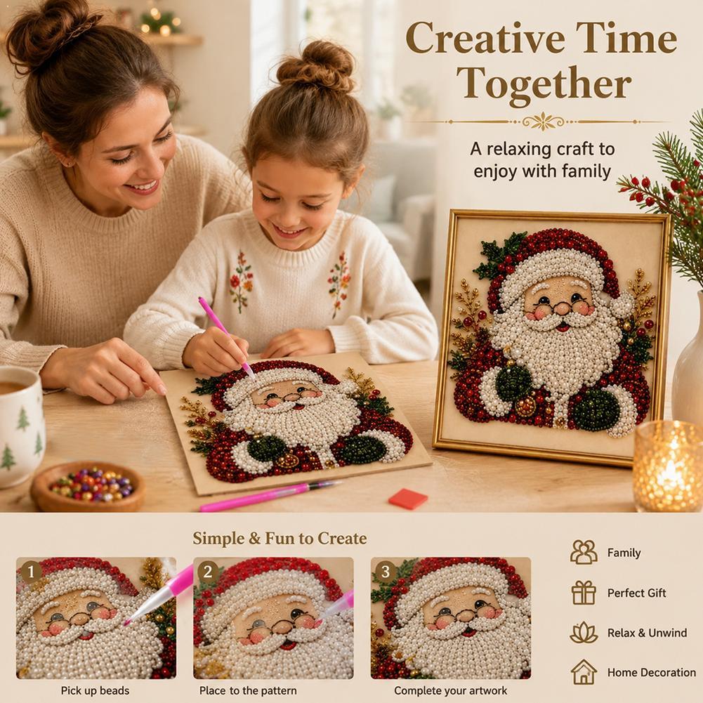 Christmas Santa Claus Pearl Ar - Art Craft Kids ulasan dan harga