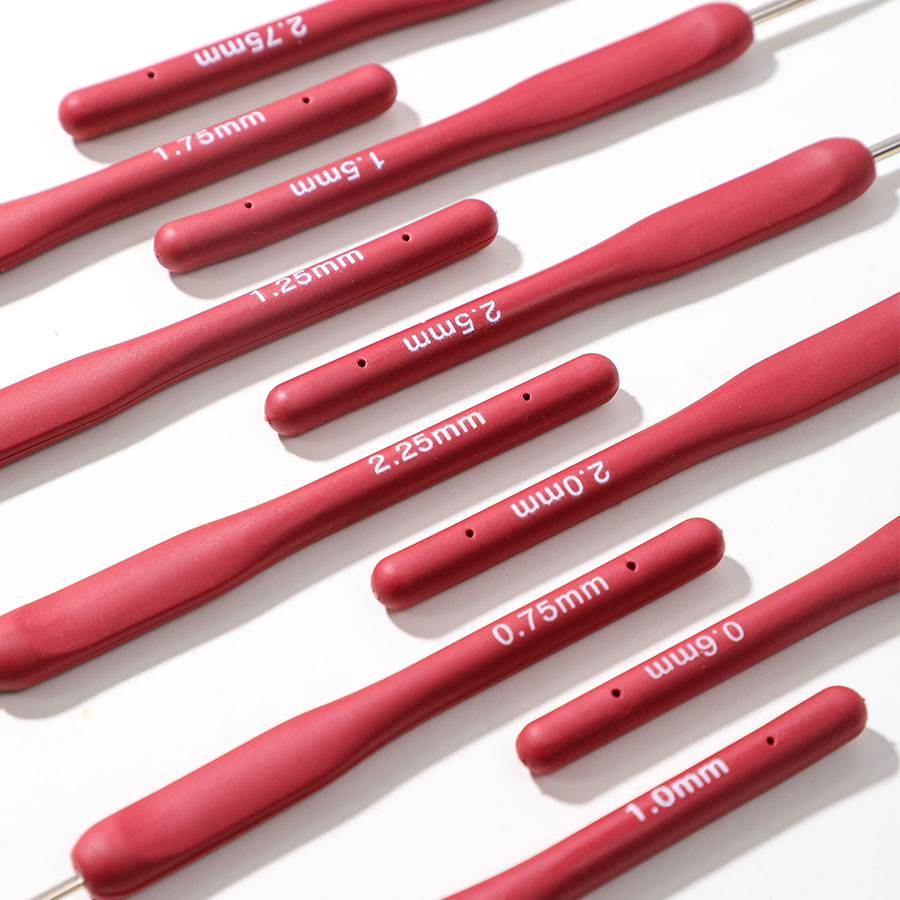 10pcs Red Crochet Set Kit Sili - Crochet Hook Set ulasan dan harga