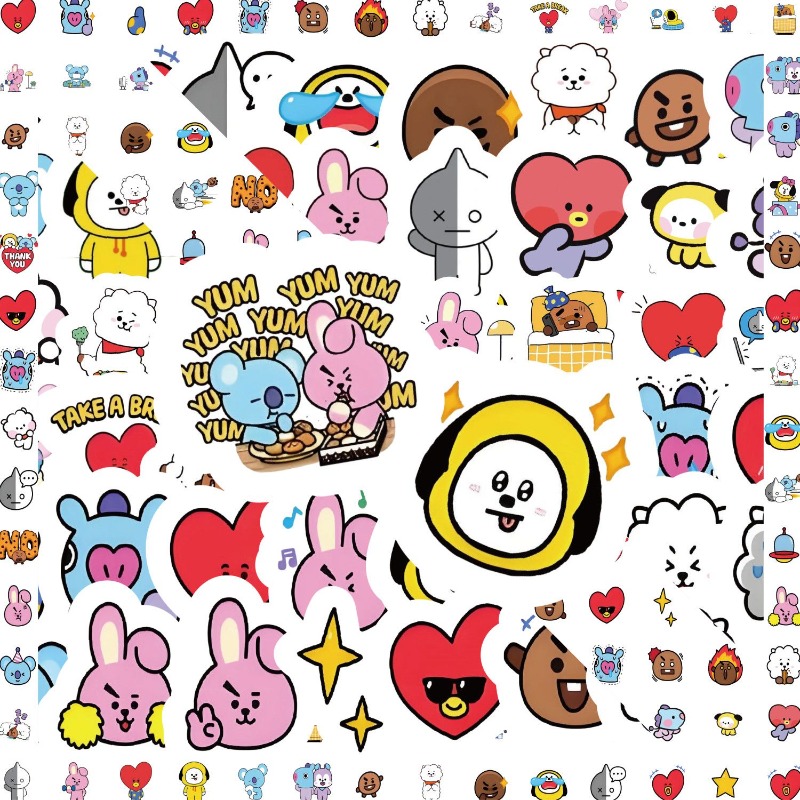 BT21 koya RJ tata Shooky Mang  - Origami Paper Set ulasan dan harga