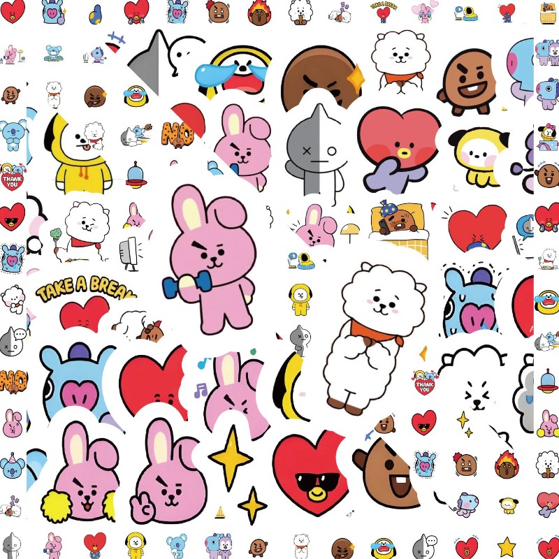 BT21 koya RJ tata Shooky Mang  - Origami Paper Set ulasan dan harga