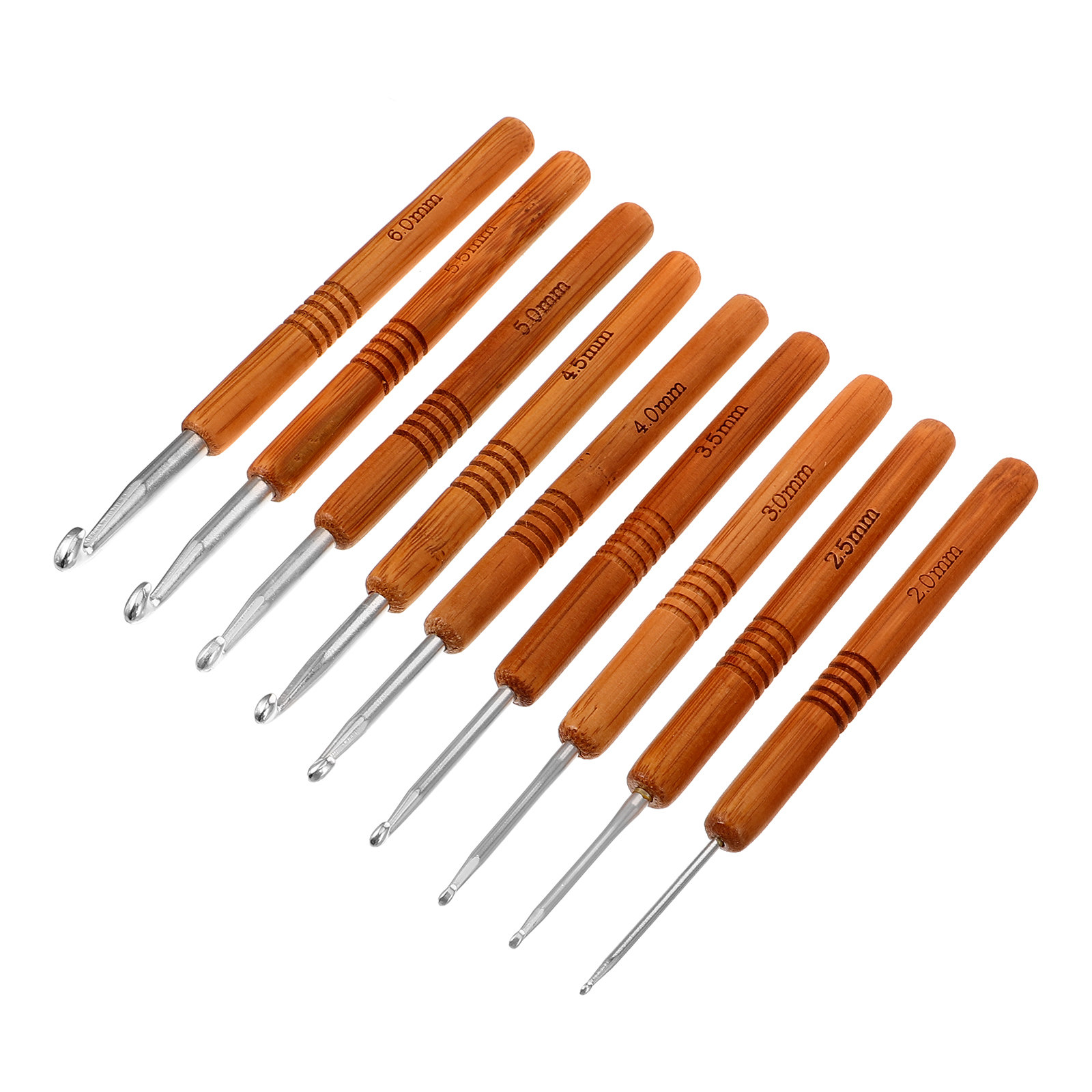9Pcs Crochet Hook Set Bamboo H - Crochet Hook Set ulasan dan harga