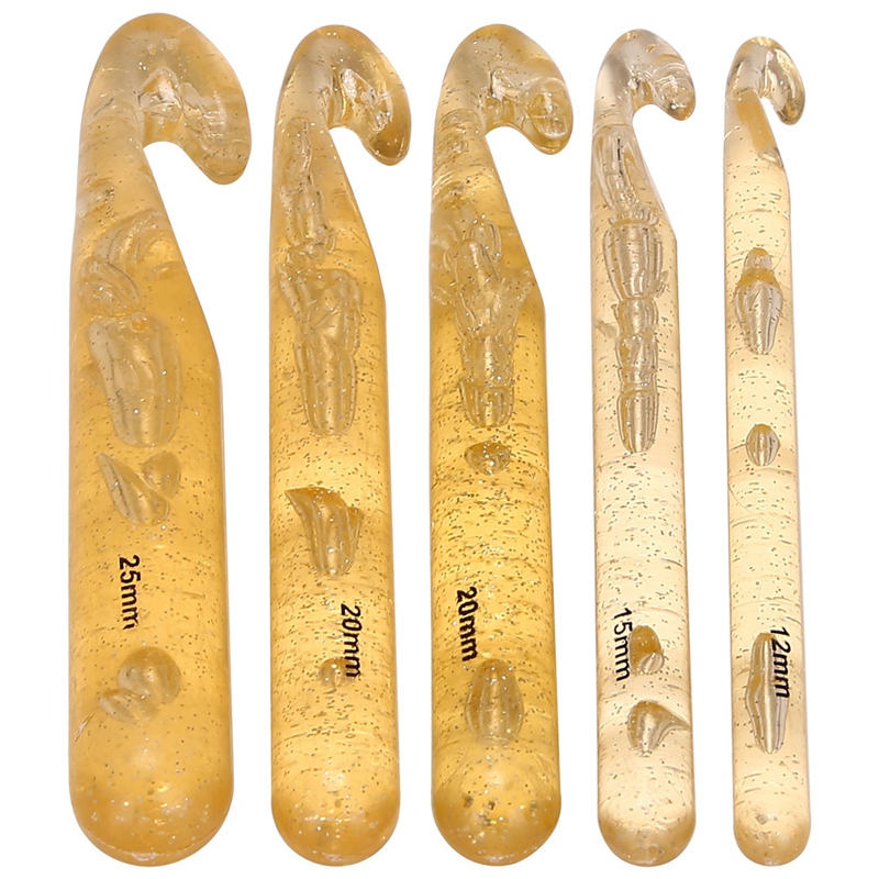 5Pcs 12mm/15mm/18mm/20mm/25mm  - Crochet Hook Set ulasan dan harga