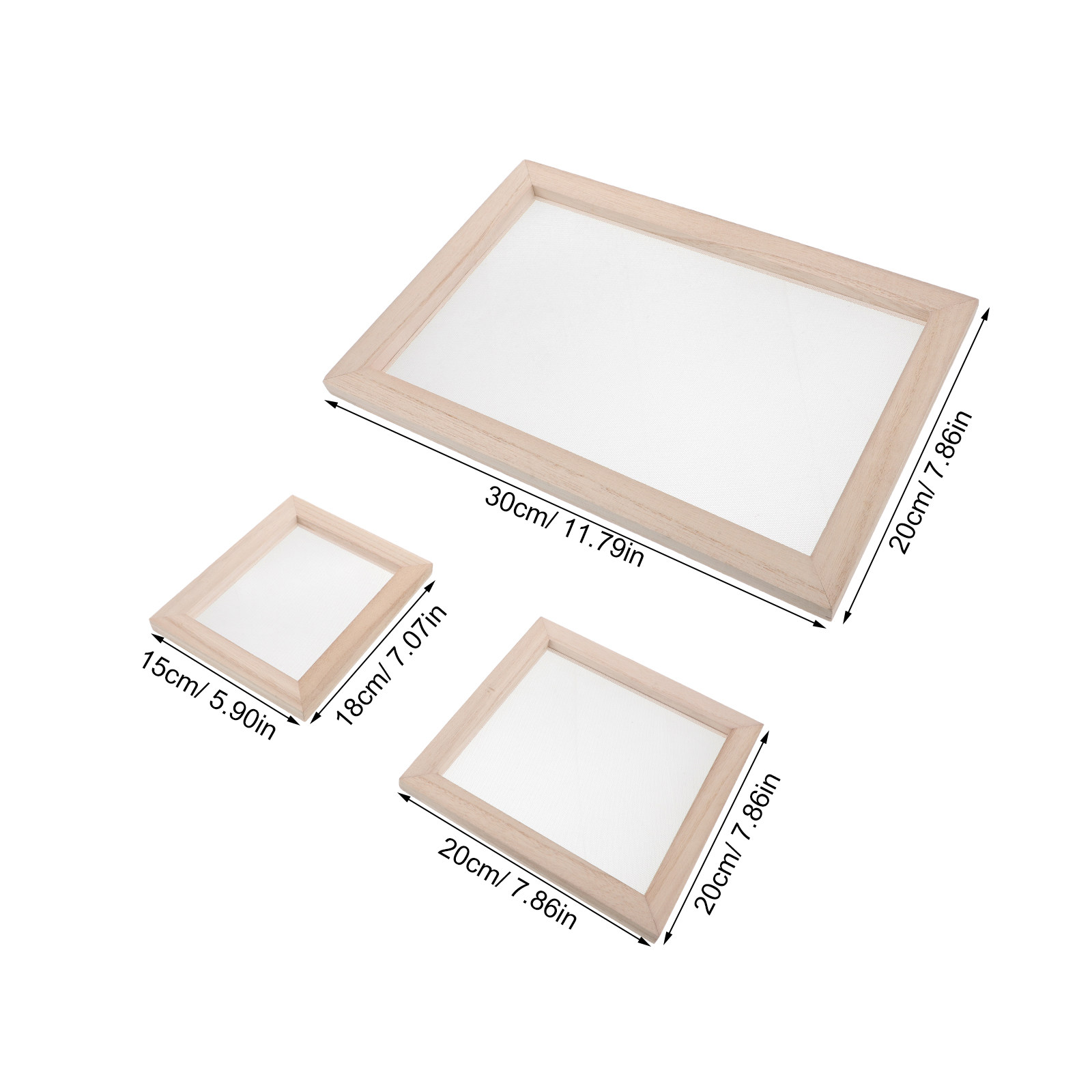 3Pcs Wooden Papermaking Frame  - Art Craft In Paper ulasan dan harga