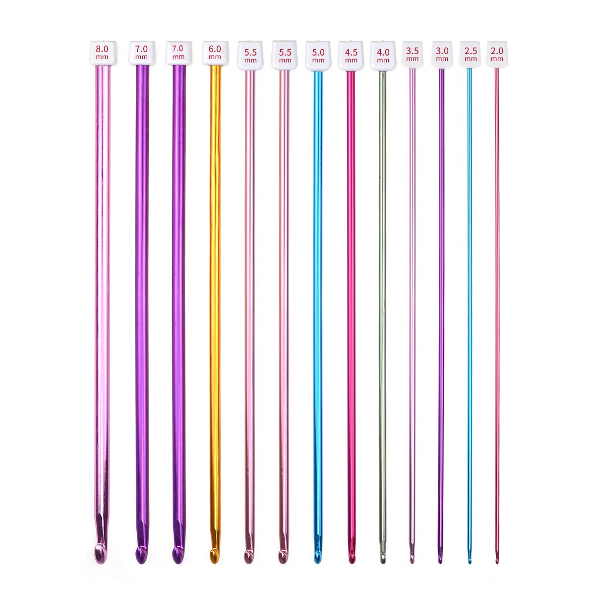 11Pcs/pack Colorful Iron 27cm  - Crochet Hook Set ulasan dan harga