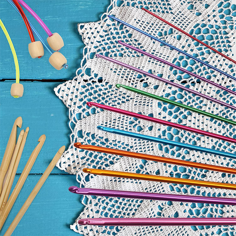 11Pcs/pack Colorful Iron 27cm  - Crochet Hook Set ulasan dan harga