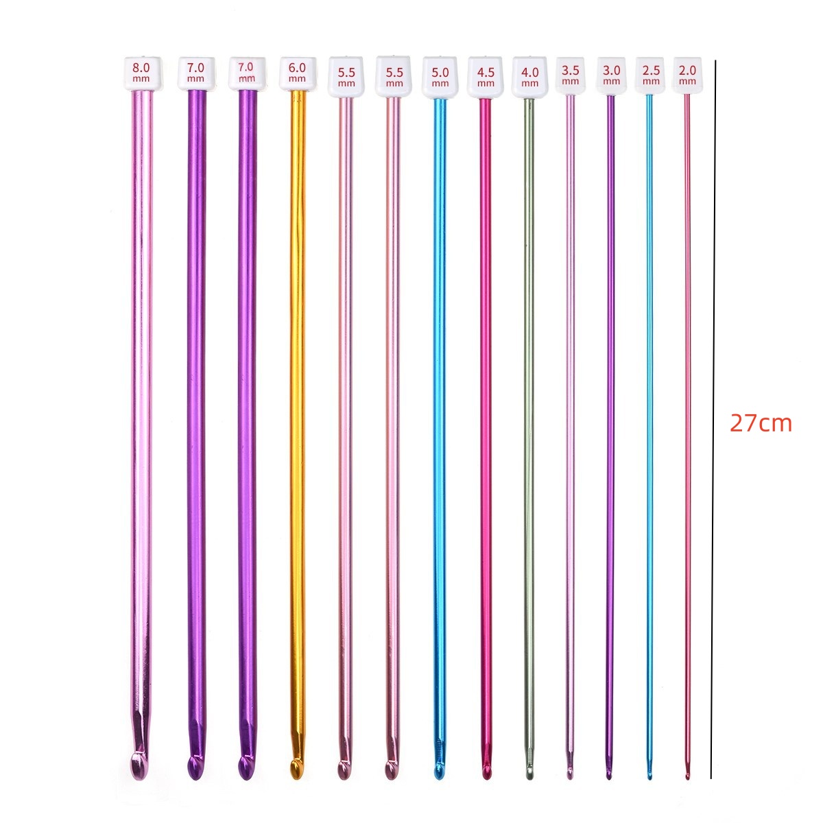 11Pcs/pack Colorful Iron 27cm  - Crochet Hook Set ulasan dan harga