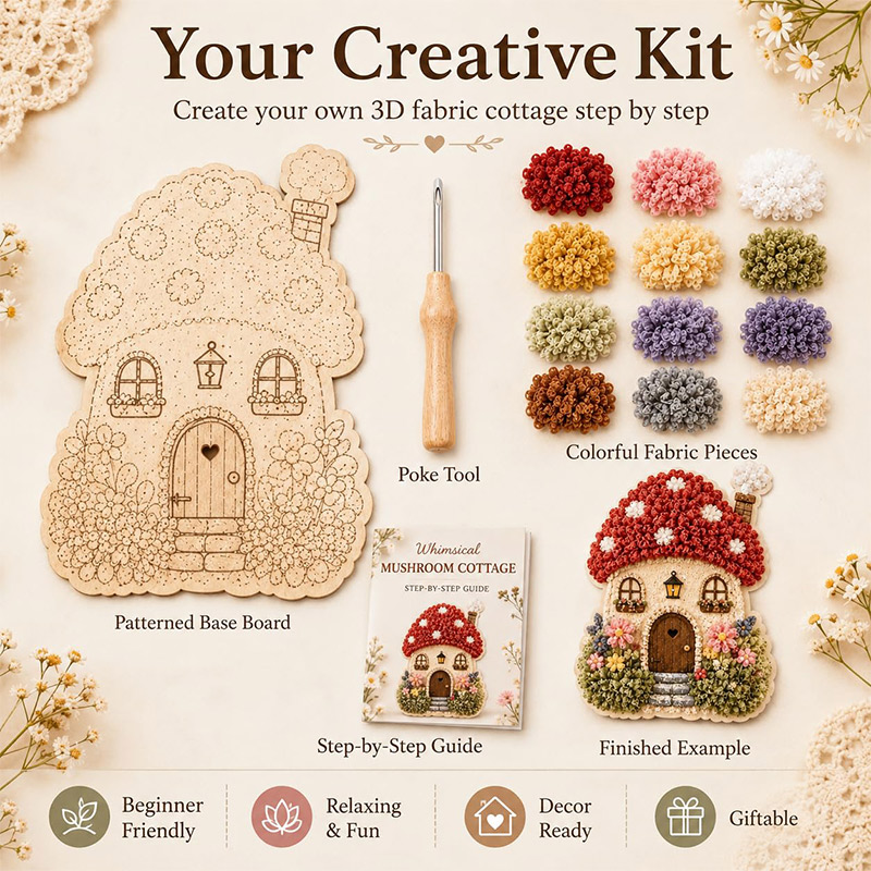3D Mushroom House Poke Art DIY - Art Craft Usa ulasan dan harga