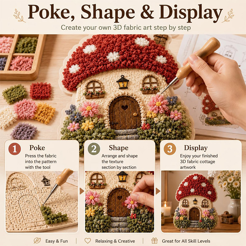 3D Mushroom House Poke Art DIY - Art Craft Usa ulasan dan harga