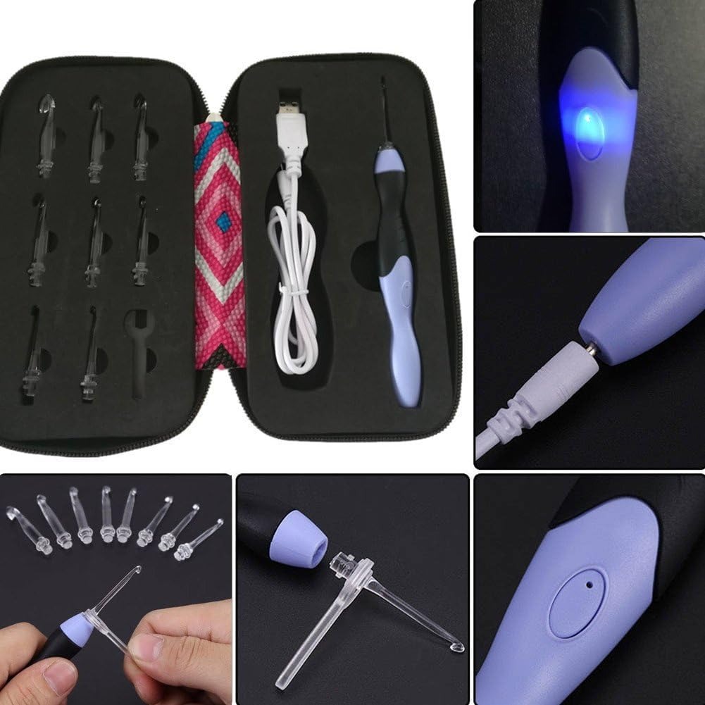 High-Qualit Portable 9-In-1 Lu - Crochet Hook Set ulasan dan harga