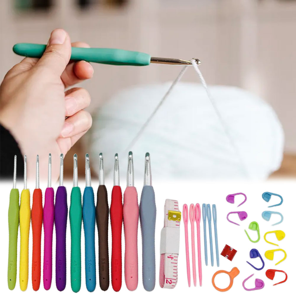 Crochet Hooks Set Yarn Knittin - Crochet Hook Set ulasan dan harga
