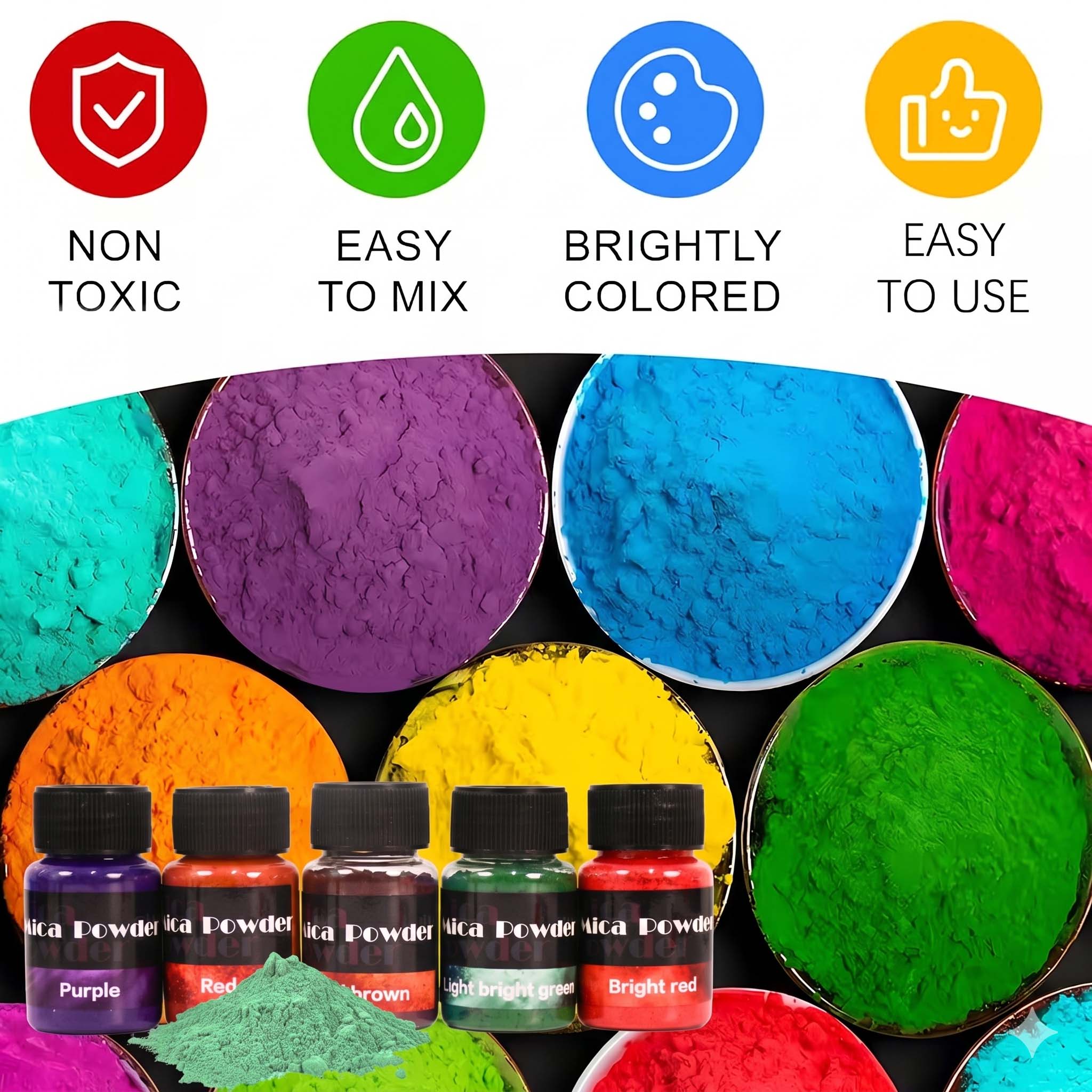 12-Color Gypsum Pigment Powder - Resin Pigment Powder ulasan dan harga