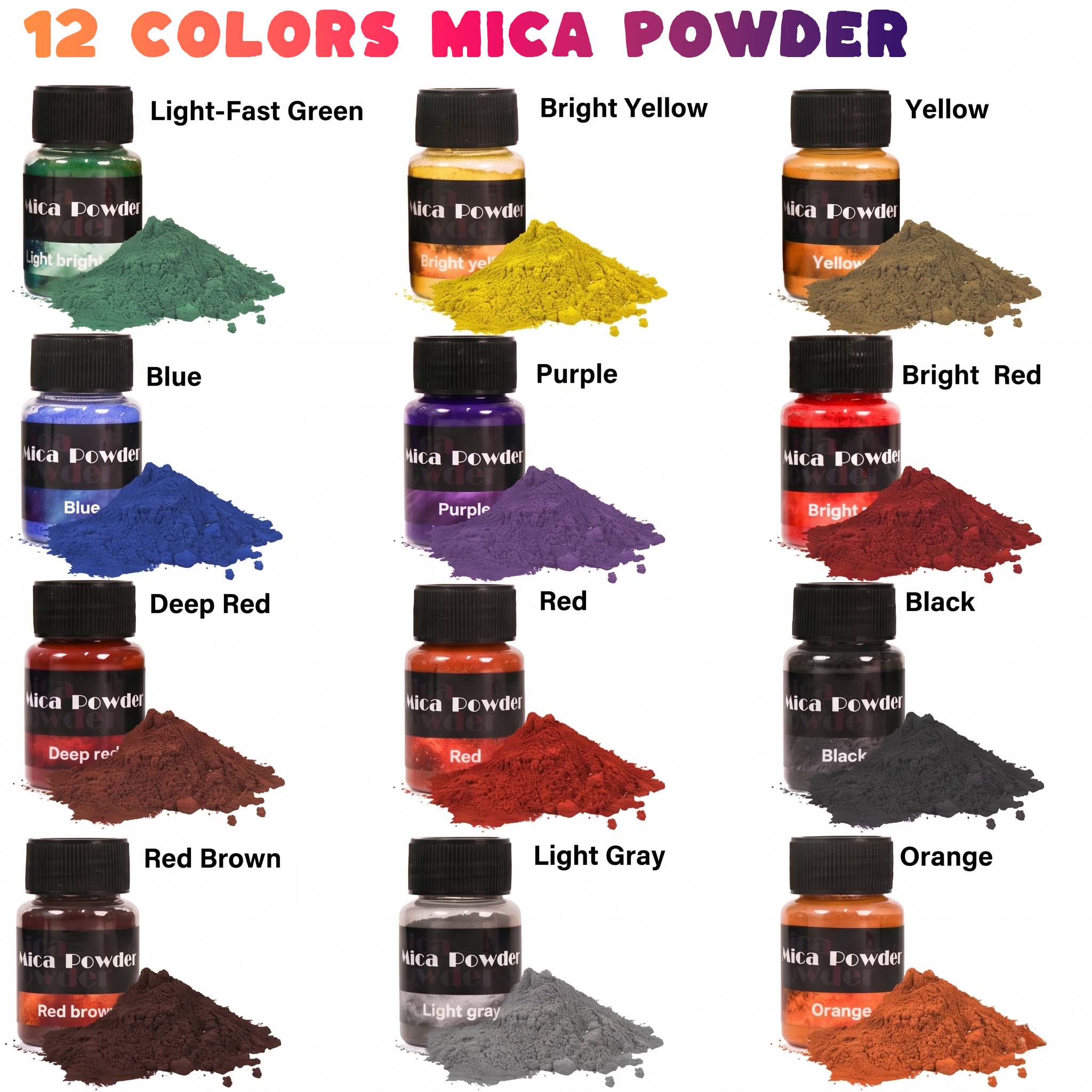12-Color Gypsum Pigment Powder - Resin Pigment Powder ulasan dan harga