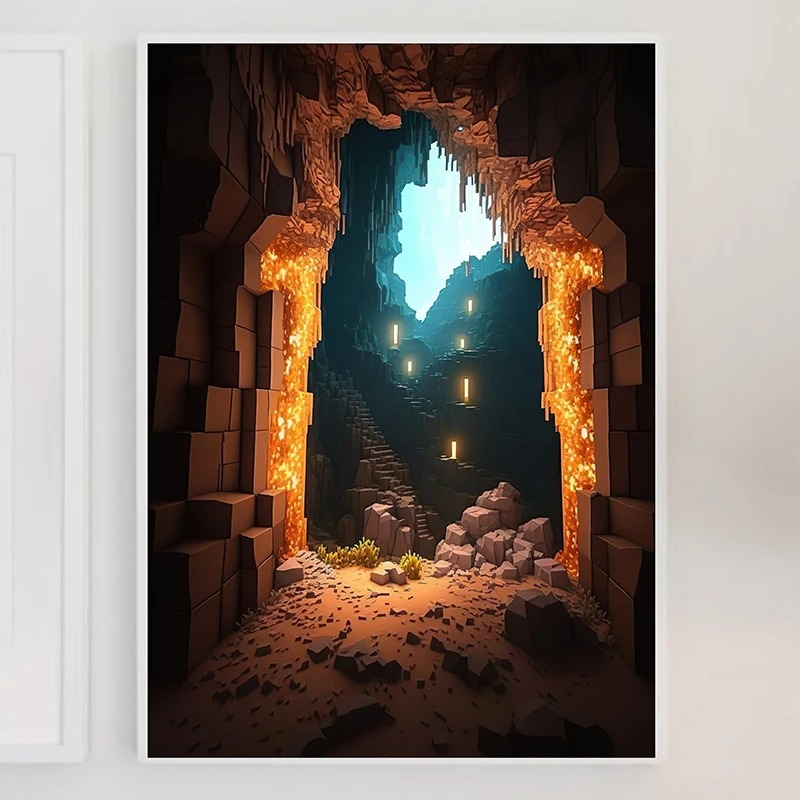 M-Minecraft Poster Mine Game P - Art Craft Game ulasan dan harga