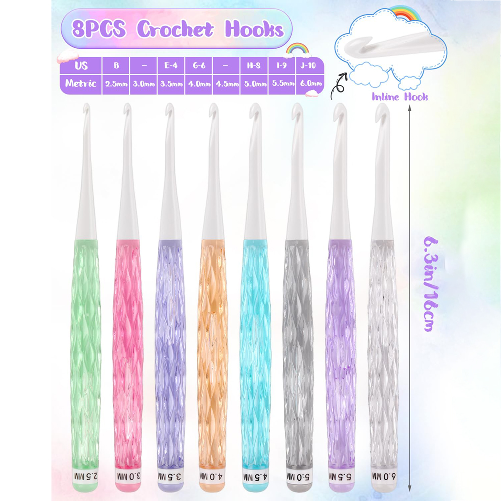 8Pcs/set Color Crochet Hook Ki - Crochet Hook Set ulasan dan harga