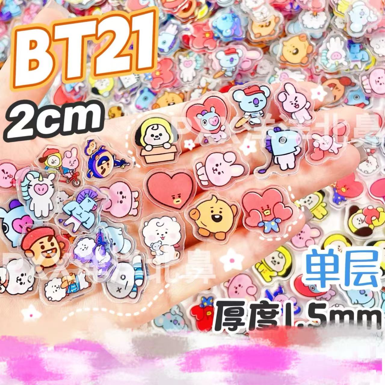 100pcs BT21 BTS Single-Layer 1 - Art Craft Material ulasan dan harga