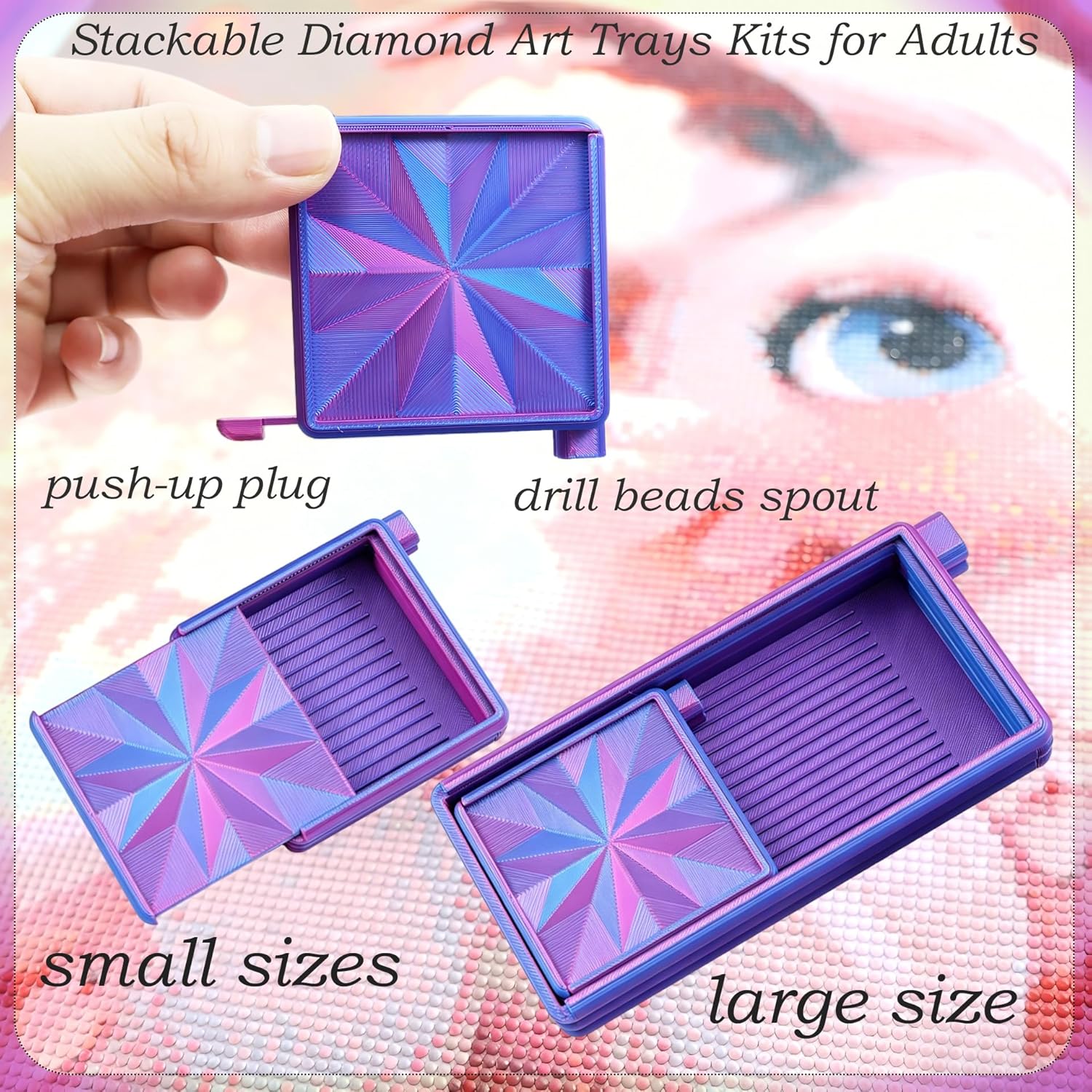 3 in 1 Diamond Art Trays With  - Art Craft Board ulasan dan harga